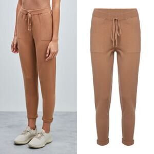 Anselmi Knit Trousers with Italian Hem Camel Size PP XXS Stretchy Comfy Lounge